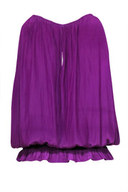 Current Boutique-Ramy Brook - Purple Satin Ruched Sleeveless Top Sz S