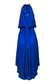 Current Boutique-Ramy Brook - Royal Blue Satin Tie Neck Sleeveless Dress Sz M