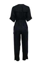 Current Boutique-Rebecca Minkoff - Black Crop Sleeve Zipper Front Jumpsuit Sz XS