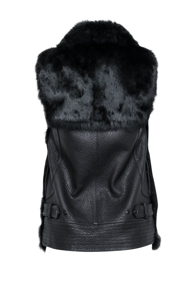 Current Boutique-Rebecca Minkoff - Black Rabbit Fur Vest Sz XS