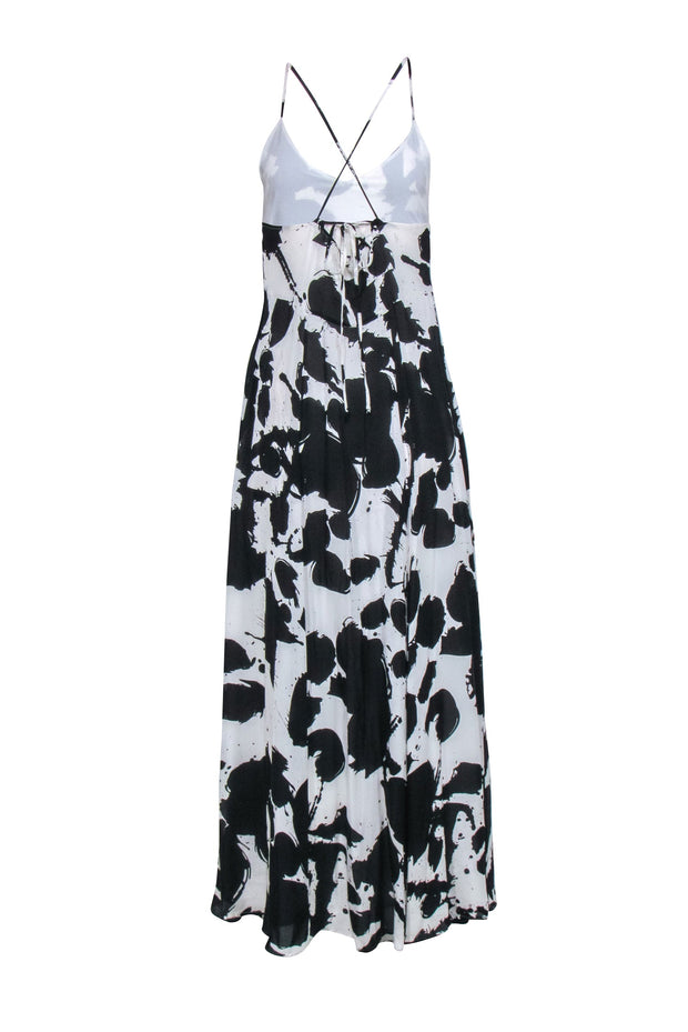 Current Boutique-Rebecca Minkoff - Black & White Splatter Print Sleeveless Maxi Dress Sz 8