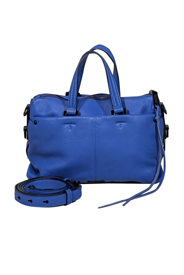 Rebecca Minkoff Blue Pebbled Leather Satchel Bag Current Boutique