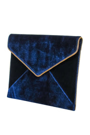 Current Boutique-Rebecca Minkoff - Blue Velvet Envelope Clutch w/ Zipper Trim