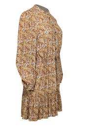 Current Boutique-Rebecca Minkoff - Golden Yellow w/ Maroon & Blue Floral Print Mini Dress Sz XS