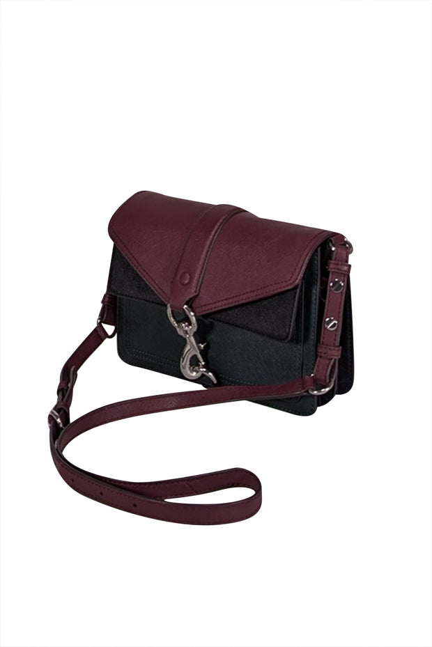 Current Boutique-Rebecca Minkoff - Maroon, Green, & Black Saffiano Leather Crossbody Bag