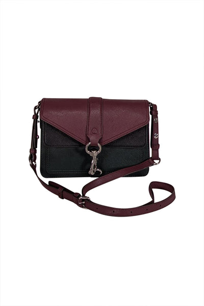 Current Boutique-Rebecca Minkoff - Maroon, Green, & Black Saffiano Leather Crossbody Bag