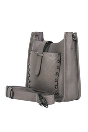 Current Boutique-Rebecca Minkoff - Taupe Grey Leather Large Studded Crossbody Bag