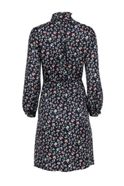 Current Boutique-Rebecca Taylor - Black & Multi Color Floral Print Tie Front Dress Sz 2