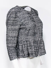Current Boutique-Rebecca Taylor - Black & White Tweed Peplum Jacket Sz 10