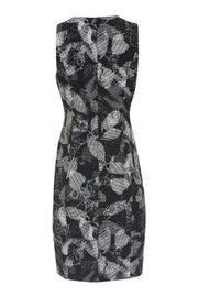 Current Boutique-Rebecca Taylor - Black w/ White Abstract Floral Print Sheath Dress Sz 6