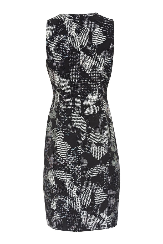 Current Boutique-Rebecca Taylor - Black w/ White Abstract Floral Print Sheath Dress Sz 6