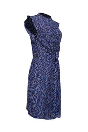 Current Boutique-Rebecca Taylor - Blue, Black, & Indigo Print Silk Sleeveless Dress Sz 10