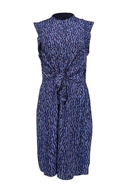 Current Boutique-Rebecca Taylor - Blue, Black, & Indigo Print Silk Sleeveless Dress Sz 10