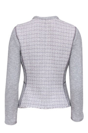 Current Boutique-Rebecca Taylor - Grey & White Tweed Detail Zipper Front Jacket Sz 6