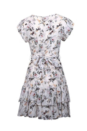 Current Boutique-Rebecca Taylor - Ivory w/ Pastel Lavender, Orange, & Green Floral Print Dress Sz 6