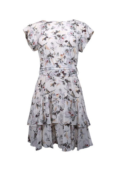 Current Boutique-Rebecca Taylor - Ivory w/ Pastel Lavender, Orange, & Green Floral Print Dress Sz 6