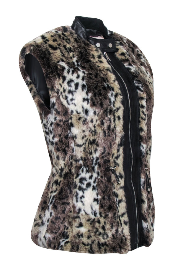 Current Boutique-Rebecca Taylor - Leopard Print Faux Fur Vest Sz 2
