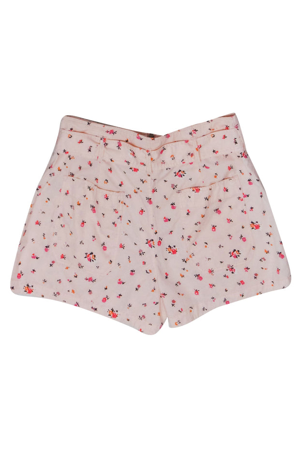 Current Boutique-Rebecca Taylor - Light Pink Mini Floral Print Shorts Sz 2