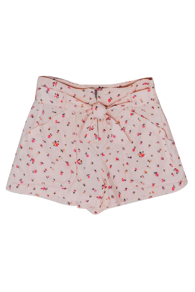 Current Boutique-Rebecca Taylor - Light Pink Mini Floral Print Shorts Sz 2