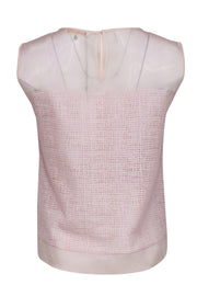 Current Boutique-Rebecca Taylor - Light Pink Silk Organza Sleeveless Blouse Sz 4