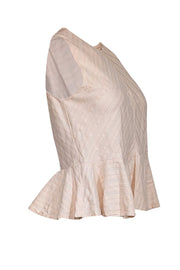 Current Boutique-Rebecca Taylor - Light Pink Sleeveless Textured Peplum Sz 2