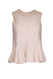 Current Boutique-Rebecca Taylor - Light Pink Sleeveless Textured Peplum Sz 2