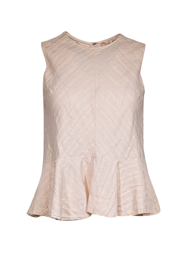 Current Boutique-Rebecca Taylor - Light Pink Sleeveless Textured Peplum Sz 2