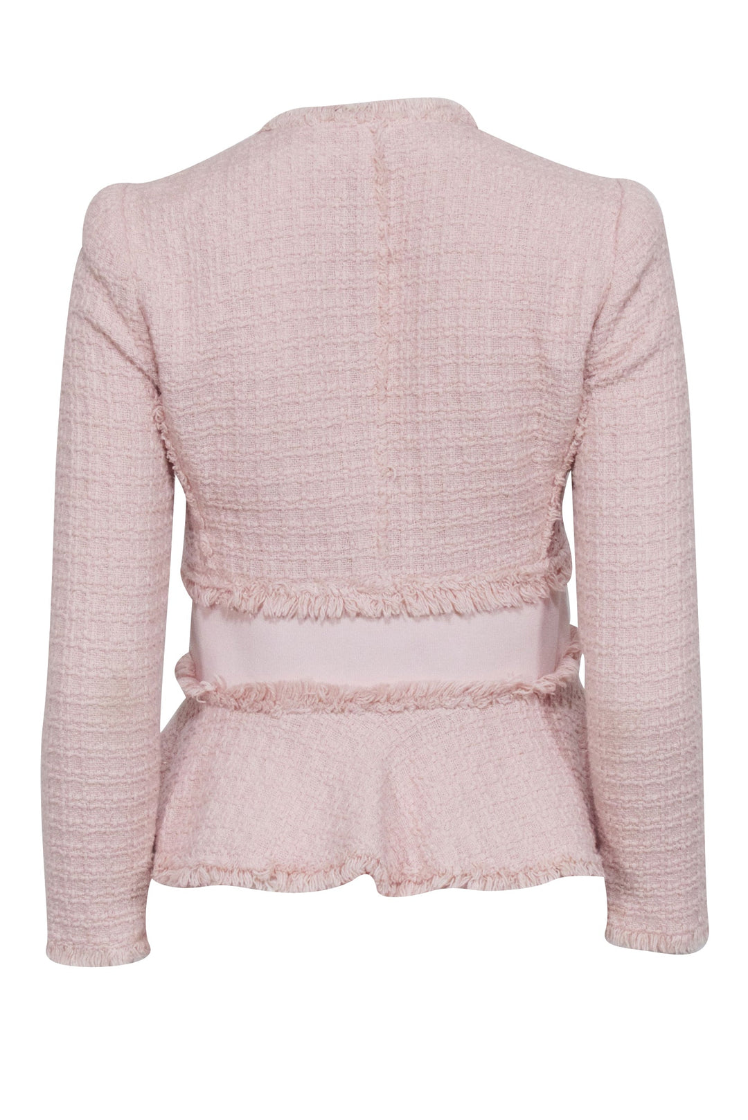 Rebecca 2024 Taylor Ribbed Light Pink Peplum Sweater