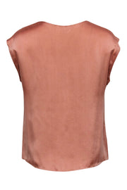 Current Boutique-Rebecca Taylor - Mauve Pink Silk Key Hole Sleeveless Blouse Sz S