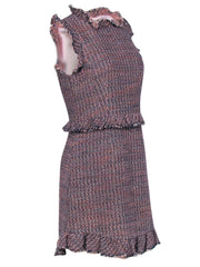 Current Boutique-Rebecca Taylor - Navy & Pink Metallic Tweed Dress Sz 8