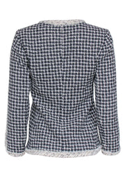 Current Boutique-Rebecca Taylor - Navy & White Tweed Collarless Jacket Sz 0