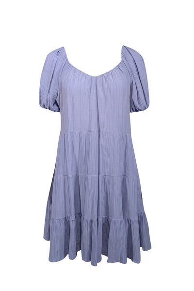 Current Boutique-Rebecca Taylor - Periwinkle Textured Tiered Mini Dress Sz S