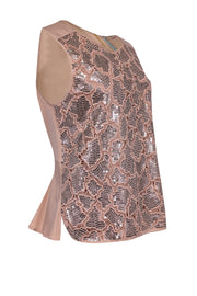 Current Boutique-Rebecca Taylor - Pink w/ Silver Sequins Sleeveless Top Sz 8