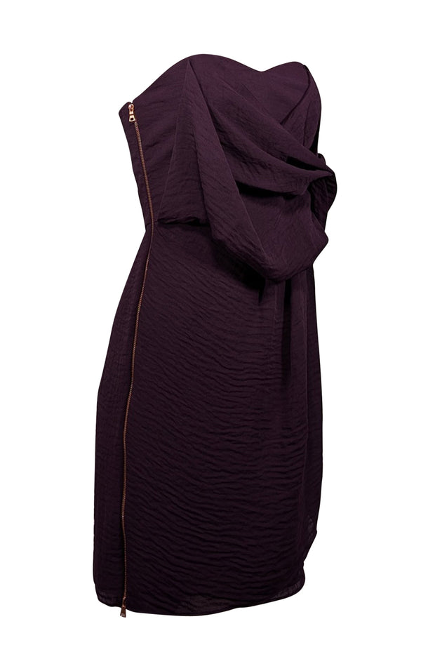 Current Boutique-Rebecca Taylor - Plum Purple One Shoulder Dress Sz 4