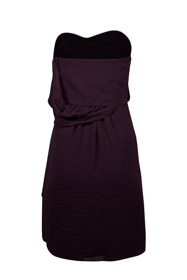 Current Boutique-Rebecca Taylor - Plum Purple One Shoulder Dress Sz 4