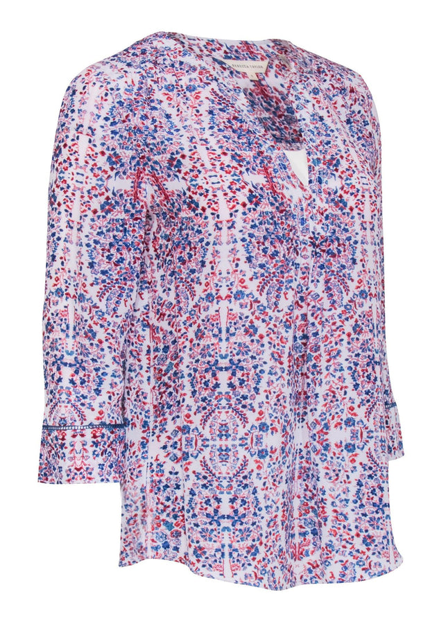 Current Boutique-Rebecca Taylor - Red, White, & Blue Print Shirt Sz 6