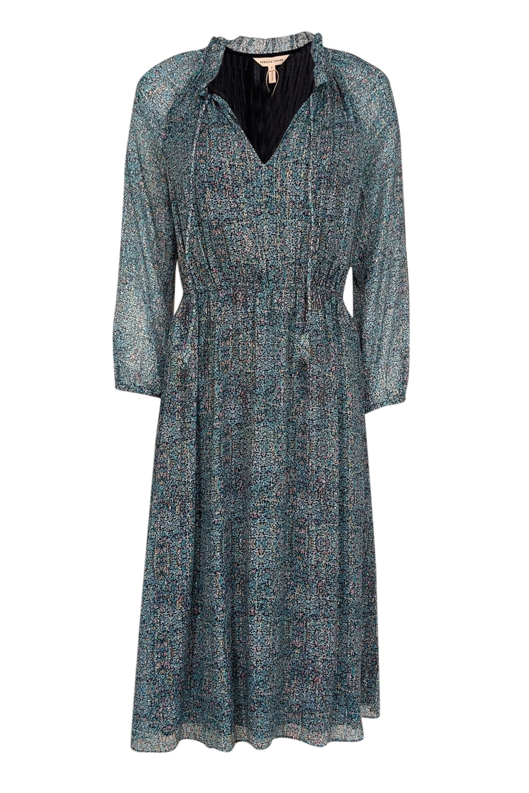 Rebecca Taylor Silk shops Blue Floral Dress