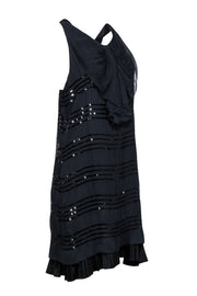 Current Boutique-Red Valentino - Black Silk Dress w/ Sequins Sz 10