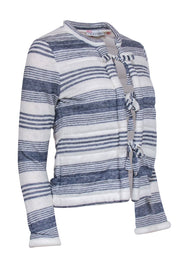 Current Boutique-Red Valentino - Ivory & Blue Stripe Knit Jacket Sz XS
