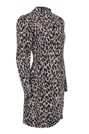 Current Boutique-Reformation - Brown & Black Leopard Print Long Sleeve Wrap Skirt Dress Sz L