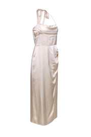 Current Boutique-Reformation - Cream “Solana” Satin Halter Dress Sz 10