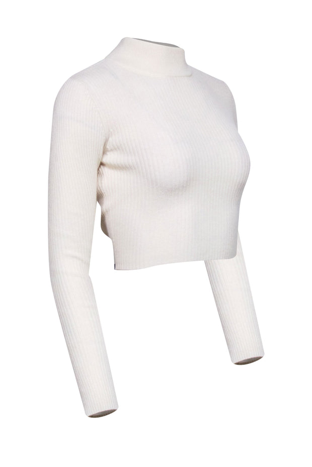Current Boutique-Reformation - Ivory Recycled Cashmere Blend Open Back Thin Sweater Sz XS