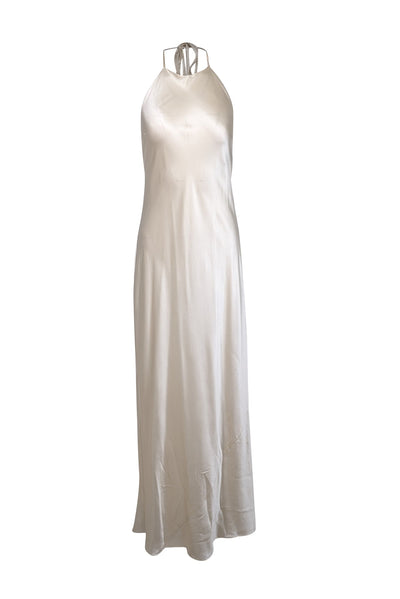 Current Boutique-Reformation - Ivory Silk Halter Formal Dress Sz XL