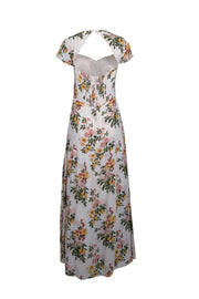 Current Boutique-Reformation - Ivory w/ Yellow Floral Print Open Back Midi Dress Sz 10