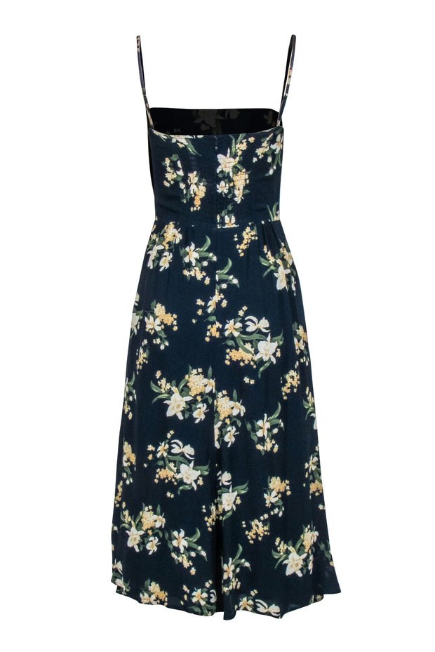 Current Boutique-Reformation - Navy w/ Floral Print Sleeveless Dress Sz 4