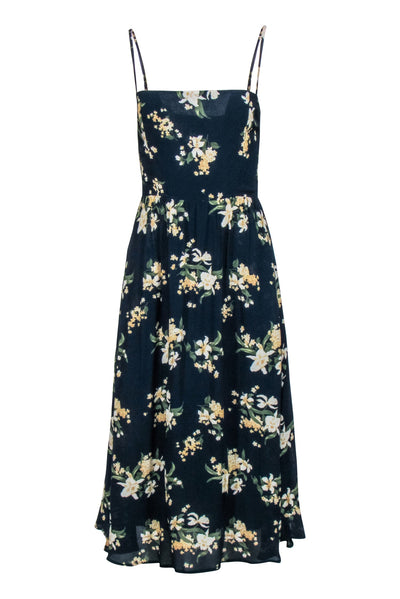 Current Boutique-Reformation - Navy w/ Floral Print Sleeveless Dress Sz 4