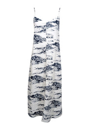 Current Boutique-Reformation - White & Blue Toile Print Linen Midi Dress Sz XS