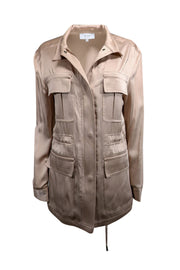 Current Boutique-Reiss - Beige Satin Cargo Jacket Sz 6