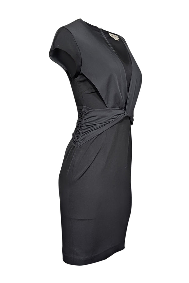 Current Boutique-Reiss - Black Cap Sleeve Knee Length Cocktail Dress Sz 2