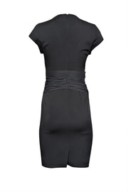 Current Boutique-Reiss - Black Cap Sleeve Knee Length Cocktail Dress Sz 2
